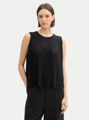 Tom Tailor Bluzka 1043223 Czarny Regular Fit. Czarne bluzki damskie Tom Tailor, bez wzorów, z syntetyku, bez kołnierzyka, bez ramiączek. Za 179.99 zł.