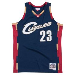 Koszulka Nba Cleveland Cavaliers Lebron James. Niebieskie koszulki sportowe męskie Mitchell & Ness, bez wzorów, bez kołnierzyka, bez ramiączek, do koszykówki. Za 517.00 zł.