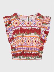 Guess Bluzka J3GH03 WFBN0 Kolorowy Regular Fit. Bluzki dla dziewczynek Guess, z aplikacjami, z wiskozy, bez ramiączek. Za 179.99 zł.