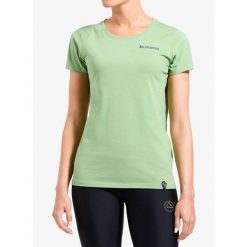 Koszulka wspinaczkowa damska La Sportiva Moon Rock T-Shirt. Zielone koszulki sportowe damskie La Sportiva, bez wzorów, bez kołnierzyka, bez ramiączek. Za 172.99 zł.