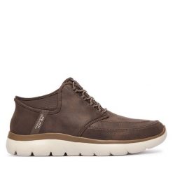 Półbuty Skechers. Brązowe półbuty na co dzień męskie Skechers, bez zapięcia. Za 359.99 zł.