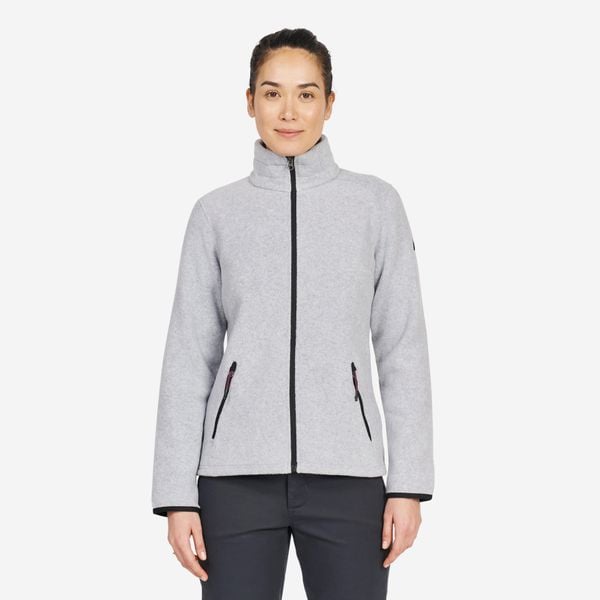 Polar żeglarski damski Tribord Sailing 100 szary. Szare swetry damskie TRIBORD, m, bez wzorów, z dzianiny, sportowe, bez kołnierzyka, bez ramiączek, bez kaptura. Za 89.99 zł.