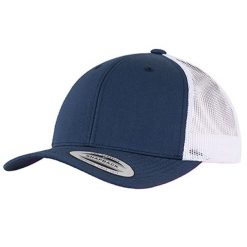 Dwukolorowa Czapka Trucker Retro. Białe czapki i kapelusze damskie FLEXFIT, bez wzorów, retro. Za 54.99 zł.