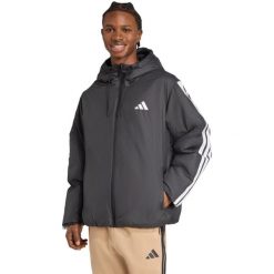 Kurtka męska adidas Essentials Climawarm 3-Stripes Insulated Hooded. Czarne bluzy męskie Adidas, m, bez wzorów, z materiału, na fitness i siłownię, climawarm (adidas). Za 303.99 zł.