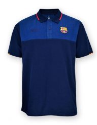 Koszulka męska Barça Catalan Collar. Niebieskie koszulki sportowe męskie FC Barcelona, m, bez wzorów, z bawełny, bez kołnierzyka, bez ramiączek, do piłki nożnej. Za 224.68 zł.