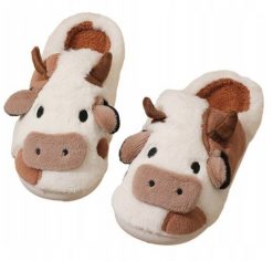 Kapcie Domowe Pluszowe Ciepłe Miękkie Krowa Krówka Wsuwane 38-39. Kapcie damskie Pan i Pani Gadżet, bez wzorów, sportowe, bez obcasa. Za 49.90 zł.