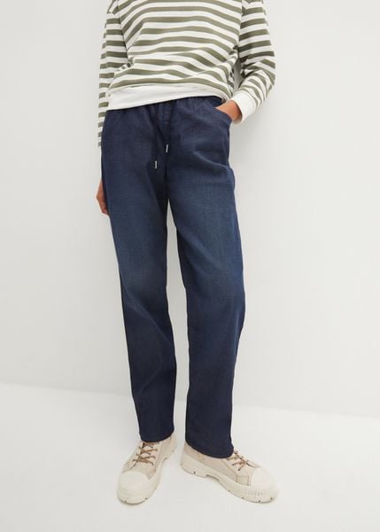 Dżinsy straight z gumką w talii, high waist (2 pary). Niebieskie jeansy damskie bonprix, z podwyższonym stanem. Za 189.99 zł.