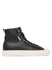 Calvin Klein Trampki Vulc Lace Up Hightop Lth HW0HW03076 Czarny. Czarne trampki i tenisówki damskie Calvin Klein, bez wzorów, ze skóry, bez zapięcia. Za 409.99 zł.