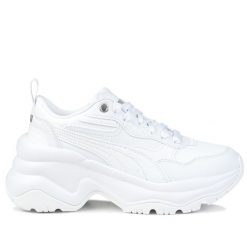 Buty damskie sportowe Puma CILIA WEDGE. Białe obuwie sportowe damskie Puma, bez wzorów, z materiału, trekkingowe. Za 248.00 zł.