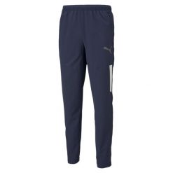 Spodnie treningowe męskie Puma Teamliga Sideline. Niebieskie spodnie sportowe męskie Puma, m, bez wzorów, z dresówki, do piłki nożnej. Za 305.00 zł.