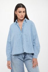 Koszula damska jeansowa Urmina JOOP!. Koszule damskie JOOP!, s, bez wzorów, z jeansu, bez kołnierzyka, bez ramiączek. Za 719.00 zł.