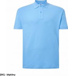 JHK PORA 210 - męskie polo z krótkim rękawem 100% stabilizowana bawełna, 200- 210g - błękitny XS. Niebieskie koszulki polo męskie JHK, m, bez wzorów, z bawełny, bez ramiączek. Za 30.78 zł.