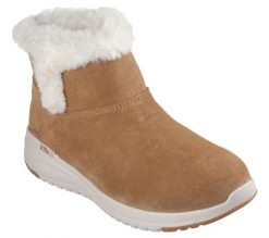 Buty zimowe damskie, On-The-Go Stellar - Cozy Step. Brązowe obuwie sportowe damskie Skechers, bez wzorów, z materiału. Za 379.99 zł.