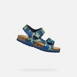 Sandały GEOX B SANDAL CHALKI BOY Niebieski. Niebieskie sandały męskie Geox, z syntetyku, bez zapięcia. Za 172.99 zł.