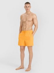 Spodenki kąpielowe boardshorty męskie 4F 4FWSS25UBDSM134. Niebieskie kąpielówki męskie 4f, m, bez wzorów, z elastanu, do pływania. Za 74.99 zł.