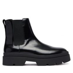 Sztyblety Calvin Klein. Czarne botki męskie Calvin Klein, bez wzorów, bez zapięcia. Za 749.99 zł.