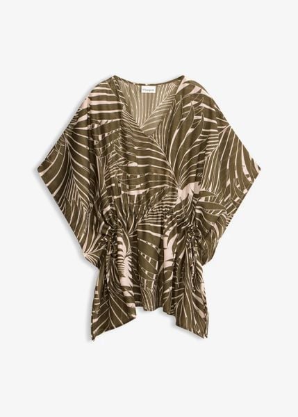 Tunika plażowa oversize. Zielone tuniki damskie bonprix, bez wzorów, bez kołnierzyka, bez ramiączek. Za 97.99 zł.
