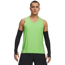 Koszulka do biegania męska Under Armour Velociti Pro Singlet. Zielone koszulki sportowe męskie Under Armour, m, bez wzorów, z elastanu, bez kołnierzyka, bez ramiączek, do biegania. Za 264.55 zł.