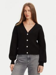 Guess Kardigan W5YR07 Z2ZK2 Czarny Relaxed Fit. Czarne kardigany damskie Guess, xl, z aplikacjami, z wiskozy. Za 339.99 zł.