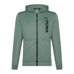 Bluza treningowa męska PUMA Fit Double Knit. Zielone bluzy męskie Puma, m, bez wzorów, z elastanu, z kapturem. Za 159.99 zł.