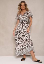 Czarna Rozkloszowana Sukienka Zdobiona Ornamentalnym Printem Tillinelle. Czarne sukienki damskie Renee, na co dzień, na lato, m, z aplikacjami, eleganckie, bez kołnierzyka, bez ramiączek, maxi, kopertowe. Za 59.99 zł.