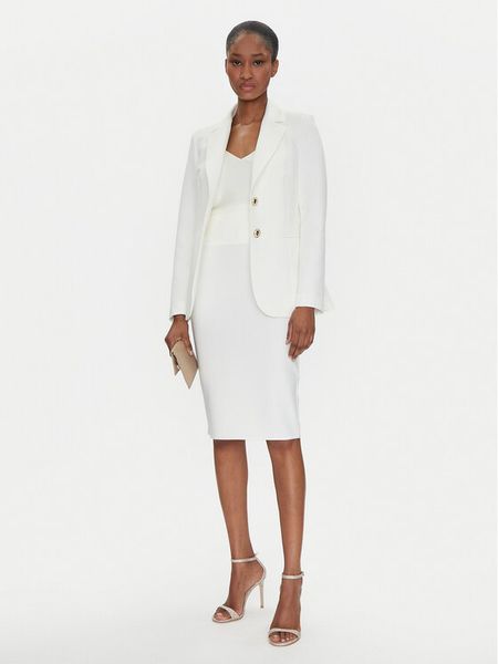 Rinascimento Marynarka CFC0122814003 Biały Regular Fit. Białe żakiety damskie Rinascimento, l, bez wzorów, z syntetyku. Za 359.99 zł.