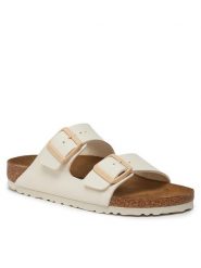 Birkenstock Klapki Arizona Birko-Flor 1027339 Beżowy. Brązowe klapki damskie Birkenstock, bez wzorów, ze skóry, bez obcasa. Za 399.99 zł.