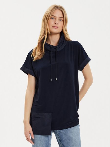 Joseph Ribkoff Bluzka 241078 Granatowy Regular Fit. Niebieskie bluzki damskie Joseph Ribkoff, bez wzorów, z syntetyku, bez kołnierzyka, bez ramiączek. Za 489.99 zł.