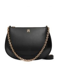 Tommy Hilfiger Torebka Th Glam Conv Med Crossover AW0AW18143 Czarny. Czarne torebki do ręki damskie Tommy Hilfiger, bez wzorów, ze skóry, bez dodatków. Za 649.99 zł.