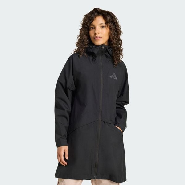 Przeciwdeszczowa kurtka typu parka Terrex Multi 2 Layer CLIMAPROOF Rain. Czarne kurtki damskie Adidas, l, bez wzorów, z materiału, klasyczne, bez kaptura. Za 749.00 zł.