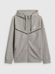 4F Bluza kibica z kapturem męska - szara L. Szare bluzy męskie 4f, l, bez wzorów, z kapturem. Za 249.99 zł.