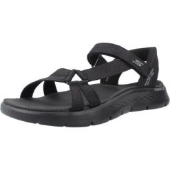 Sandały SKECHERS SLIP-INS GO WALK FLEX Czarny. Czarne klapki damskie Skechers, z tkaniny, bez zapięcia. Za 248.99 zł.