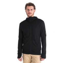 Bluza trekkingowa męska icebreaker Merino 260 Quantum IV. Czarne bluzy męskie Icebreaker, l, bez wzorów, bez kaptura, trekkingowe. Za 719.99 zł.