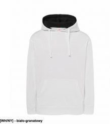 JHK - Bluza wnętrze kaptura w kontrastowym kolorze biało-granatowy M. Białe bluzy męskie JHK, m, bez wzorów, bez kaptura. Za 55.85 zł.
