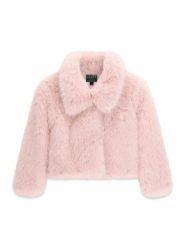 Guess Futro J6BL06 W3998 Różowy jasny Regular Fit. Czerwone kurtki i płaszcze dla dziewczynek Guess, z aplikacjami, z futra, bez kaptura. Za 474.99 zł.