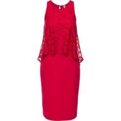 Sukienka z koronką bonprix magenta. Sukienki damskie marki bonprix. Za 54.99 zł.