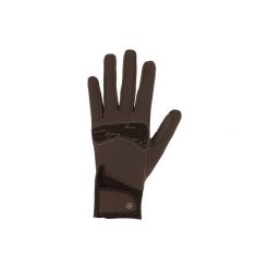 Ciepłe rękawiczki jeździeckie Kipwarm damskie. Brązowe rękawiczki damskie FOUGANZA, bez wzorów, z elastanu. Za 59.99 zł.