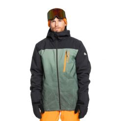 Kurtka snowboardowa męska Quiksilver Morton. Zielone kurtki męskie Quiksilver, m, bez wzorów, bez kaptura, snowboardowy. Za 599.99 zł.