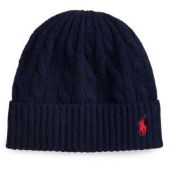 Czapka z daszkiem Polo Ralph Lauren. Niebieskie czapki i kapelusze damskie Polo Ralph Lauren, bez wzorów. Za 479.99 zł.
