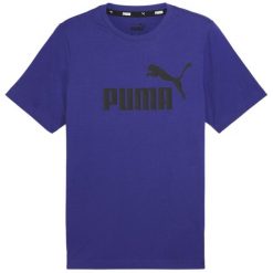 Męska Koszulka Z Logo Essential. Fioletowe koszulki sportowe męskie Puma, m, bez wzorów, bez kołnierzyka, bez ramiączek, trekkingowe. Za 129.99 zł.