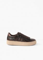 Sneakersy marki Tamaris z zamkiem błyskawicznym. Brązowe obuwie sportowe damskie bonprix, bez wzorów, ze skóry. Za 279.99 zł.