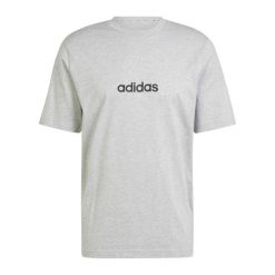Koszulka z prostego dżerseju adidas Essentials Linear. Koszulki sportowe męskie Adidas, uniwersalny, bez wzorów, z bawełny, bez kołnierzyka, bez ramiączek, na fitness i siłownię. Za 128.50 zł.