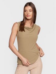 Guess Bluzka Ramona W3RP42 KAQL2 Zielony Slim Fit. Zielone bluzki damskie Guess, s, z aplikacjami, bez kołnierzyka, bez ramiączek. Za 289.99 zł.