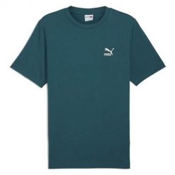 Koszulka sportowa męska Puma Classics Small Logo Tee. Zielone koszulki sportowe męskie Puma, l, bez wzorów, z tkaniny, bez kołnierzyka, bez ramiączek, na fitness i siłownię. Za 174.00 zł.