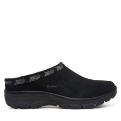 Kapcie Skechers. Czarne kapcie damskie Skechers, bez wzorów. Za 299.99 zł.