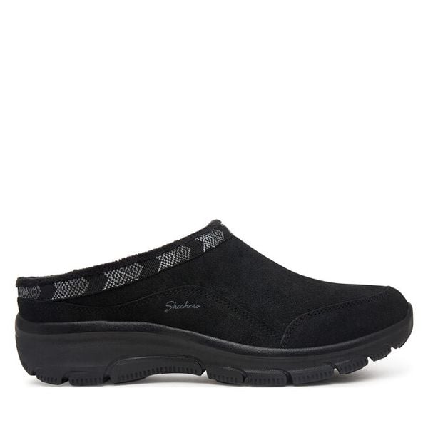 Kapcie Skechers. Czarne kapcie damskie Skechers, bez wzorów. Za 299.99 zł.