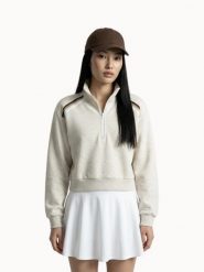 Bluza damska z zamkiem 1/2 Le Coq Sportif Heritage. Brązowe bluzy sportowe damskie le coq sportif, l, bez wzorów, z materiału, bez kaptura. Za 348.00 zł.
