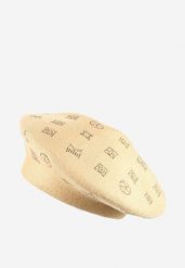 Ciemnobeżowa Czapka Beret w Cyrkonie Nanto. Brązowe czapki i kapelusze damskie Born2be, bez wzorów, z bawełny. Za 39.99 zł.