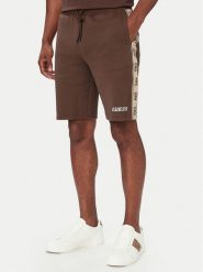 Guess Szorty sportowe Z4RD04 KB3P2 Brązowy ciemny Regular Fit. Brązowe krótkie spodenki sportowe męskie Guess, m, z aplikacjami, z syntetyku. Za 294.99 zł.