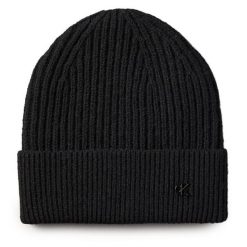 Czapka Calvin Klein. Czarne czapki i kapelusze damskie Calvin Klein, na zimę, bez wzorów. Za 139.99 zł.